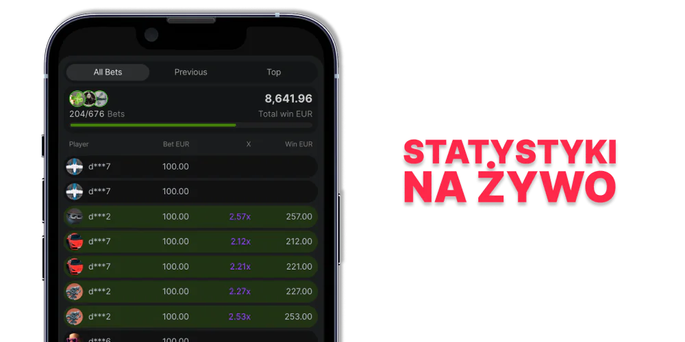 Statystyki na żywo w Aviator w Vavada